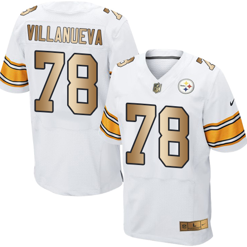 Nike Steelers #78 Alejandro Villanueva White Men's Stitched NFL Elite Gold Jersey Nike Steelers #78 Alejandro Villanueva White Men's Stitched NFL Elite Gold Jersey