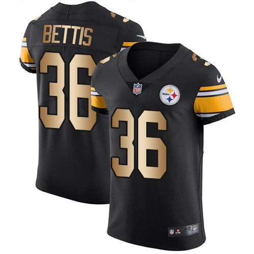 Nike Steelers #36 Jerome Bettis Black Team Color Men's Stitched NFL Elite Gold Jersey Nike Steelers #36 Jerome Bettis Black Team Color Men's Stitched NFL Elite Gold Jersey