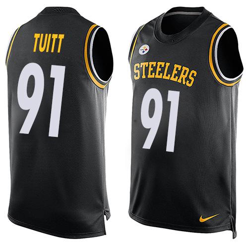 Nike Steelers #91 Stephon Tuitt Black Team Color Men's Stitched NFL Limited Tank Top Jersey Nike Steelers #91 Stephon Tuitt Black Team Color Men's Stitched NFL Limited Tank Top Jersey