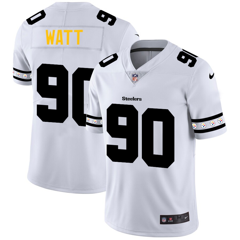 Pittsburgh Steelers #90 T.J. Watt Nike White Team Logo Vapor Limited NFL Jersey Pittsburgh Steelers #90 T.J. Watt Nike White Team Logo Vapor Limited NFL Jersey
