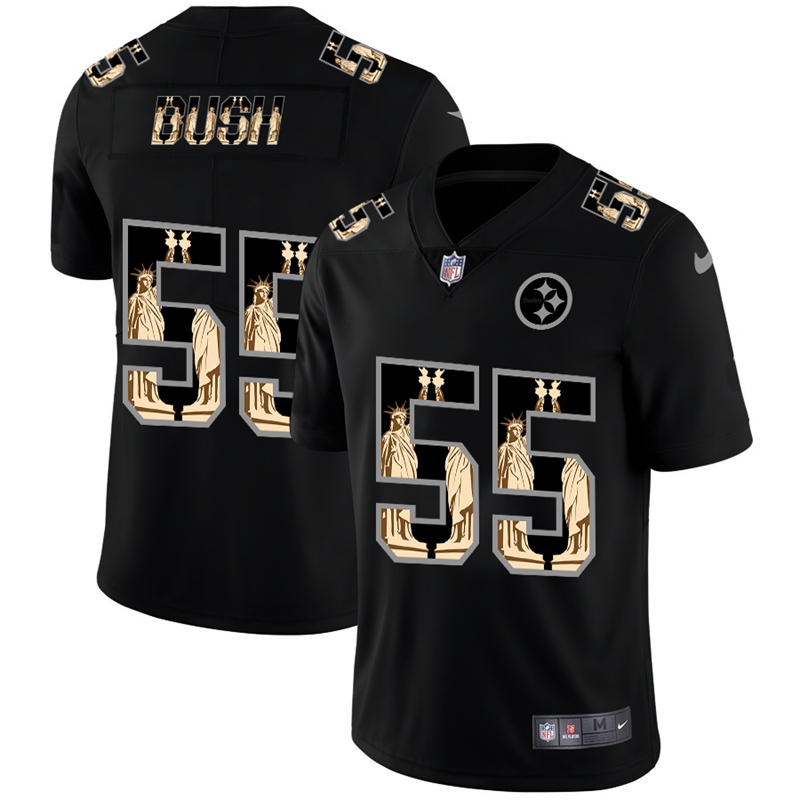 Pittsburgh Steelers #55 Devin Bush Carbon Black Vapor Statue Of Liberty Limited NFL Jersey Pittsburgh Steelers #55 Devin Bush Carbon Black Vapor Statue Of Liberty Limited NFL Jersey