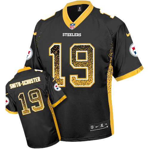 Nike Steelers #19 JuJu Smith-Schuster Black Team Color Men's Stitched NFL Elite Drift Fashion Jersey Nike Steelers #19 JuJu Smith-Schuster Black Team Color Men's Stitched NFL Elite Drift Fashion Jersey