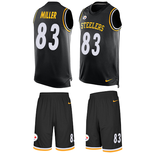 Nike Steelers #83 Heath Miller Black Team Color Men's Stitched NFL Limited Tank Top Suit Jersey Nike Steelers #83 Heath Miller Black Team Color Men's Stitched NFL Limited Tank Top Suit Jersey