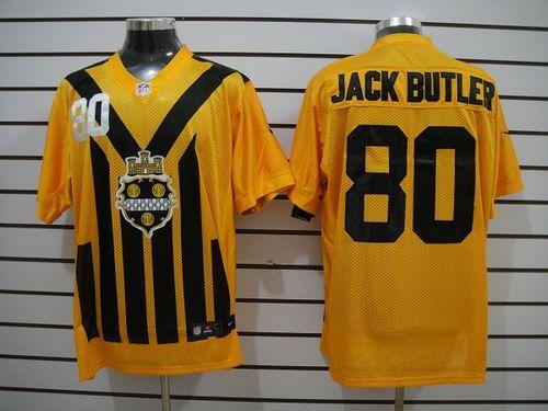 Nike Steelers #80 Jack Butler Gold 1933s Throwback Men's Stitched NFL Elite Jersey Nike Steelers #80 Jack Butler Gold 1933s Throwback Men's Stitched NFL Elite Jersey