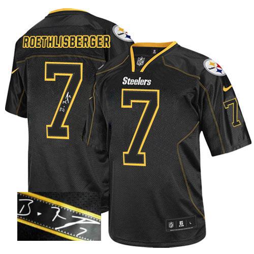 Nike Steelers #7 Ben Roethlisberger Lights Out Black Men's Stitched NFL Elite Autographed Jersey Nike Steelers #7 Ben Roethlisberger Lights Out Black Men's Stitched NFL Elite Autographed Jersey