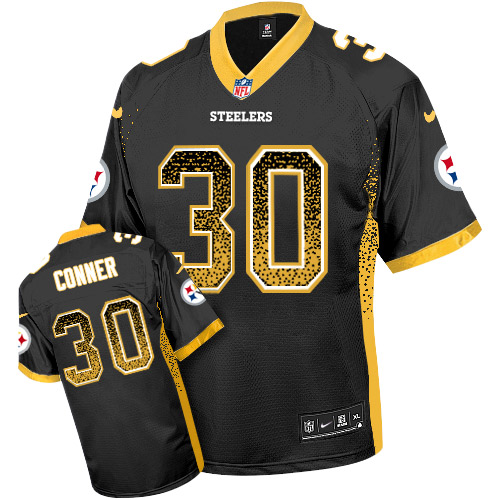 Nike Steelers #30 James Conner Black Team Color Men's Stitched NFL Elite Drift Fashion Jersey Nike Steelers #30 James Conner Black Team Color Men's Stitched NFL Elite Drift Fashion Jersey