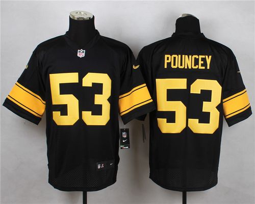 Nike Steelers #53 Maurkice Pouncey Black(Gold No.) Men's Stitched NFL Elite Jersey Nike Steelers #53 Maurkice Pouncey Black(Gold No.) Men's Stitched NFL Elite Jersey