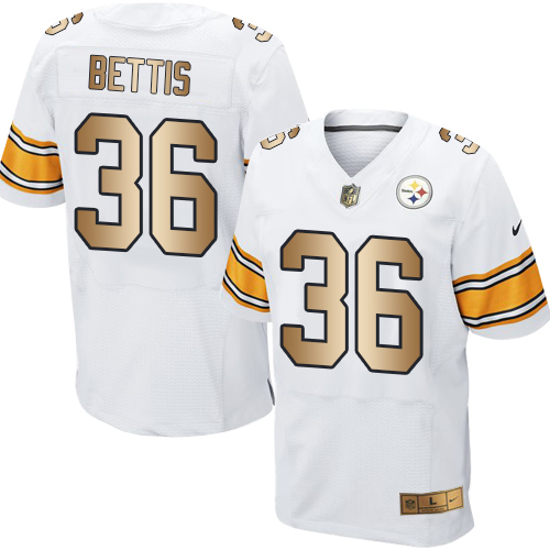 Nike Steelers #36 Jerome Bettis White Men's Stitched NFL Elite Gold Jersey Nike Steelers #36 Jerome Bettis White Men's Stitched NFL Elite Gold Jersey