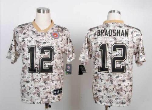 Nike Steelers #12 Terry Bradshaw Camo Men's Stitched NFL Elite USMC Jersey Nike Steelers #12 Terry Bradshaw Camo Men's Stitched NFL Elite USMC Jersey
