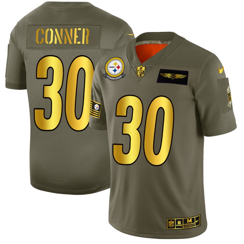 Pittsburgh Steelers #30 James Conner NFL Men's Nike Olive Gold 2019 Salute to Service Limited Jersey Pittsburgh Steelers #30 James Conner NFL Men's Nike Olive Gold 2019 Salute to Service Limited Jersey
