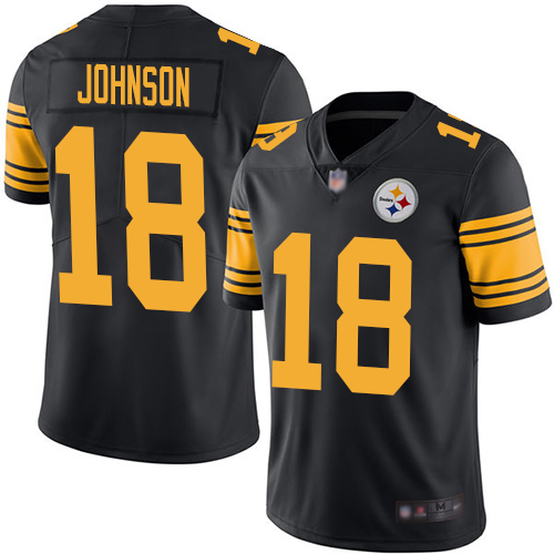 Nike Steelers #18 Diontae Johnson Black Men's Stitched NFL Limited Rush Jersey Nike Steelers #18 Diontae Johnson Black Men's Stitched NFL Limited Rush Jersey