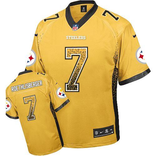 Nike Steelers #7 Ben Roethlisberger Gold Men's Stitched NFL Elite Drift Fashion Jersey Nike Steelers #7 Ben Roethlisberger Gold Men's Stitched NFL Elite Drift Fashion Jersey