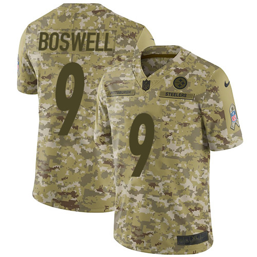 Nike Steelers #9 Chris Boswell Camo Men's Stitched NFL Limited 2018 Salute To Service Jersey Nike Steelers #9 Chris Boswell Camo Men's Stitched NFL Limited 2018 Salute To Service Jersey