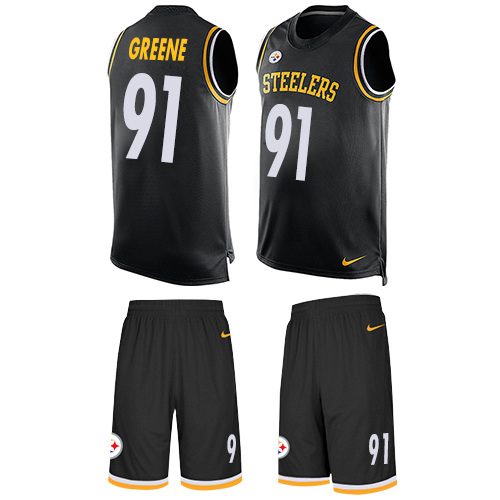 Nike Steelers #91 Kevin Greene Black Team Color Men's Stitched NFL Limited Tank Top Suit Jersey Nike Steelers #91 Kevin Greene Black Team Color Men's Stitched NFL Limited Tank Top Suit Jersey