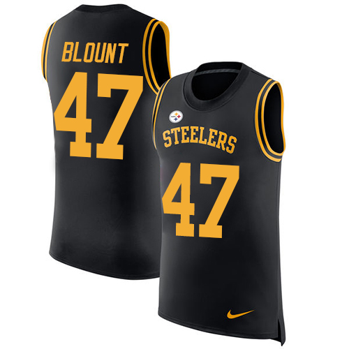 Nike Steelers #47 Mel Blount Black Team Color Men's Stitched NFL Limited Rush Tank Top Jersey Nike Steelers #47 Mel Blount Black Team Color Men's Stitched NFL Limited Rush Tank Top Jersey