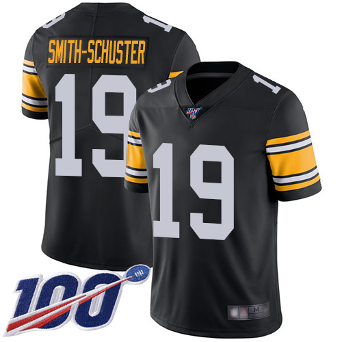 Nike Steelers #19 JuJu Smith-Schuster Black Alternate Men's Stitched NFL 100th Season Vapor Limited Jersey Nike Steelers #19 JuJu Smith-Schuster Black Alternate Men's Stitched NFL 100th Season Vapor Limited Jersey
