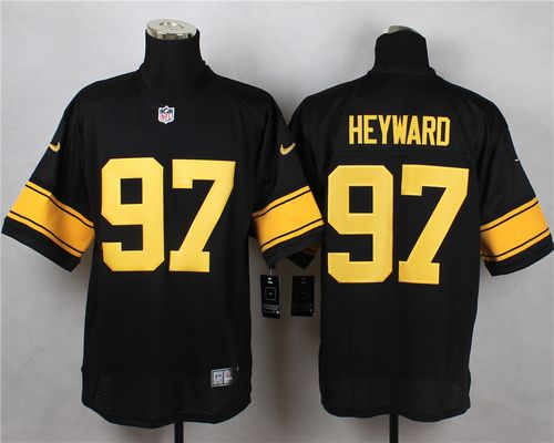 Nike Steelers #97 Cameron Heyward Black(Gold No.) Men's Stitched NFL Elite Jersey Nike Steelers #97 Cameron Heyward Black(Gold No.) Men's Stitched NFL Elite Jersey
