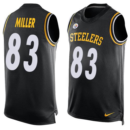 Nike Steelers #83 Heath Miller Black Team Color Men's Stitched NFL Limited Tank Top Jersey Nike Steelers #83 Heath Miller Black Team Color Men's Stitched NFL Limited Tank Top Jersey