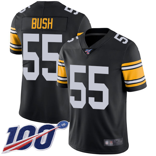 Nike Steelers #55 Devin Bush Black Alternate Men's Stitched NFL 100th Season Vapor Limited Jersey Nike Steelers #55 Devin Bush Black Alternate Men's Stitched NFL 100th Season Vapor Limited Jersey