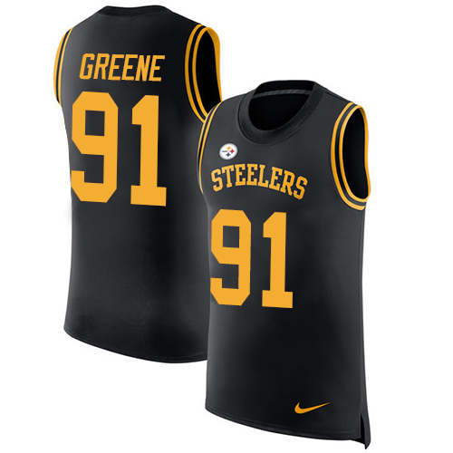 Nike Steelers #91 Kevin Greene Black Team Color Men's Stitched NFL Limited Rush Tank Top Jersey Nike Steelers #91 Kevin Greene Black Team Color Men's Stitched NFL Limited Rush Tank Top Jersey