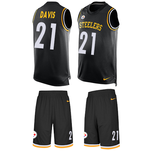 Nike Steelers #21 Sean Davis Black Team Color Men's Stitched NFL Limited Tank Top Suit Jersey Nike Steelers #21 Sean Davis Black Team Color Men's Stitched NFL Limited Tank Top Suit Jersey