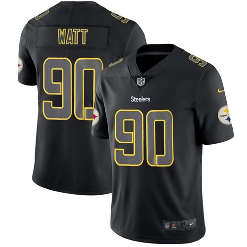 Nike Steelers #90 T. J. Watt Black Men's Stitched NFL Limited Rush Impact Jersey Nike Steelers #90 T. J. Watt Black Men's Stitched NFL Limited Rush Impact Jersey
