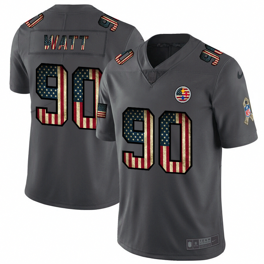 Nike Steelers #90 T.J. Watt 2018 Salute To Service Retro USA Flag Limited NFL Jersey Nike Steelers #90 T.J. Watt 2018 Salute To Service Retro USA Flag Limited NFL Jersey