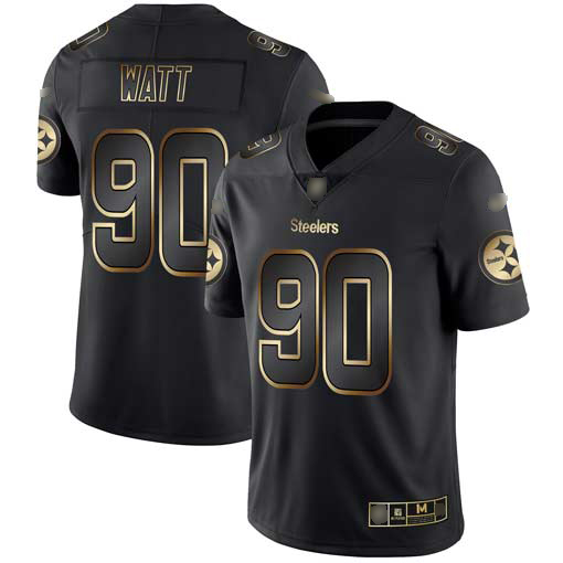 Nike Steelers #90 T. J. Watt Black/Gold Men's Stitched NFL Vapor Untouchable Limited Jersey Nike Steelers #90 T. J. Watt Black/Gold Men's Stitched NFL Vapor Untouchable Limited Jersey