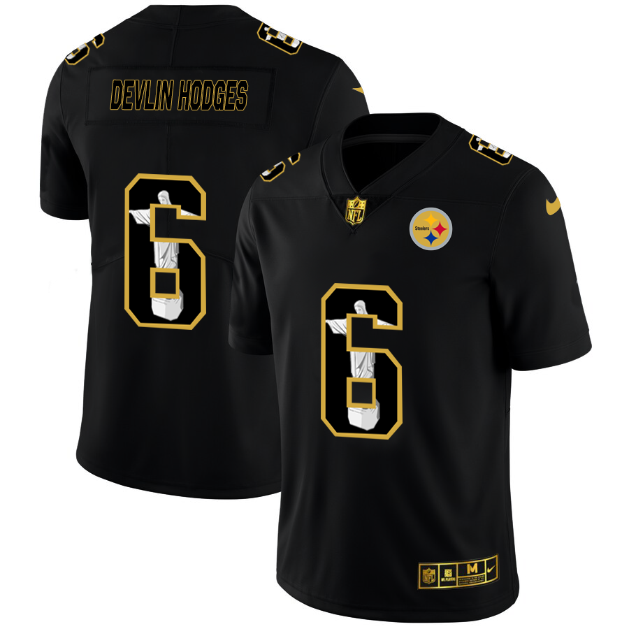 Pittsburgh Steelers #6 Devlin Hodges Men's Nike Carbon Black Vapor Cristo Redentor Limited NFL Jersey Pittsburgh Steelers #6 Devlin Hodges Men's Nike Carbon Black Vapor Cristo Redentor Limited NFL Jersey