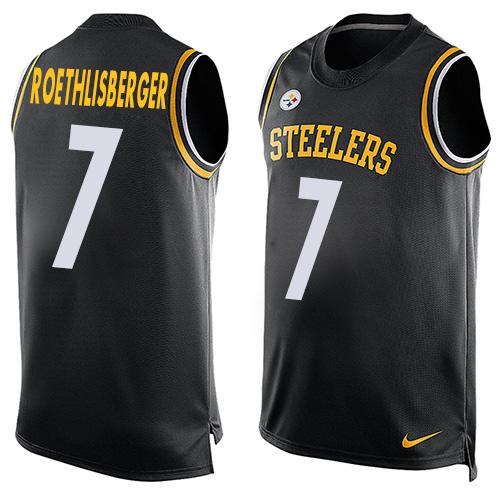 Nike Steelers #7 Ben Roethlisberger Black Team Color Men's Stitched NFL Limited Tank Top Jersey Nike Steelers #7 Ben Roethlisberger Black Team Color Men's Stitched NFL Limited Tank Top Jersey