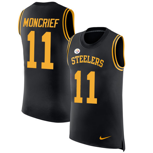 Nike Steelers #11 Donte Moncrief Black Team Color Men's Stitched NFL Limited Rush Tank Top Jersey Nike Steelers #11 Donte Moncrief Black Team Color Men's Stitched NFL Limited Rush Tank Top Jersey