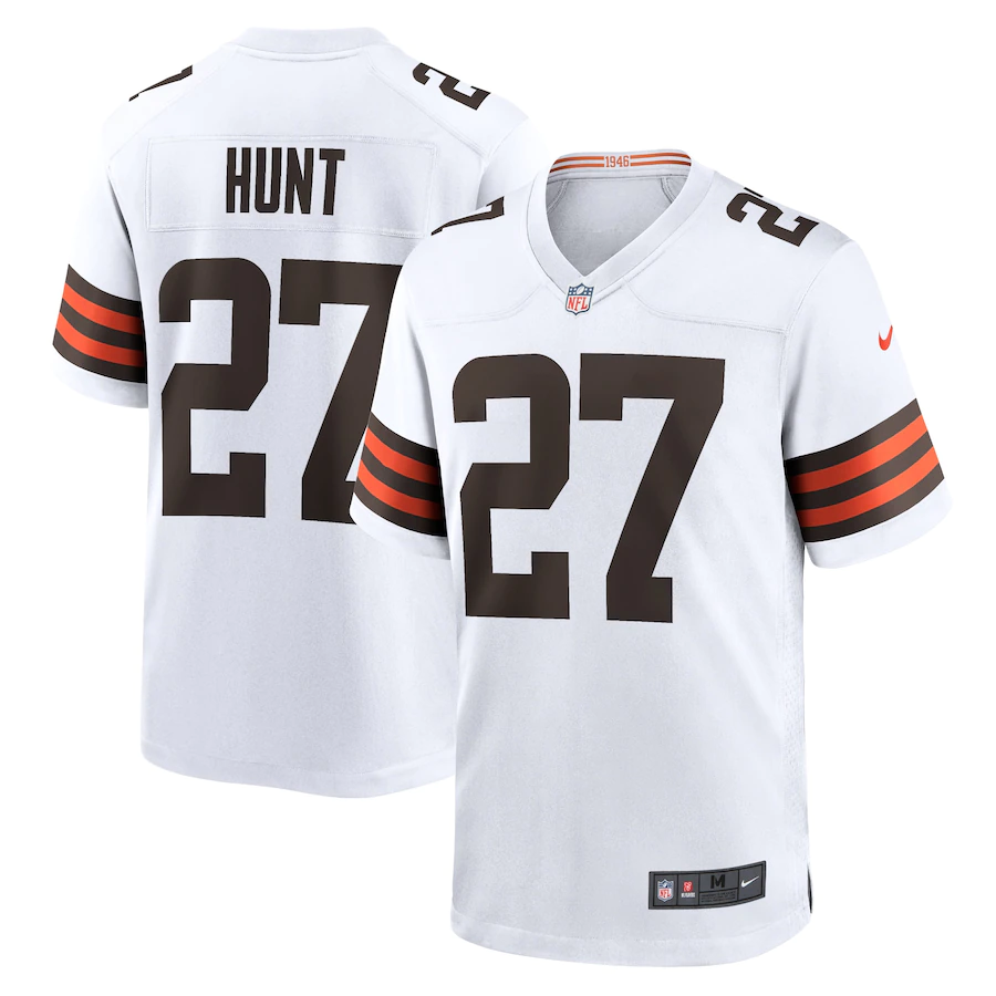 Men's Cleveland Browns  #27 Kareem Hunt White Vapor Untouchable Limited Stitched Jersey