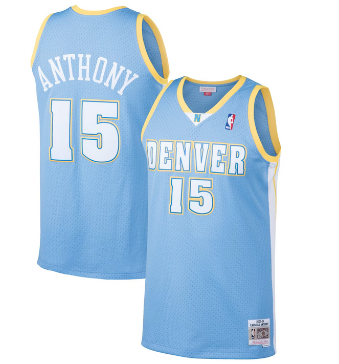 Men's Denver Nuggets Active Custom Powder Blue Stitched Jersey