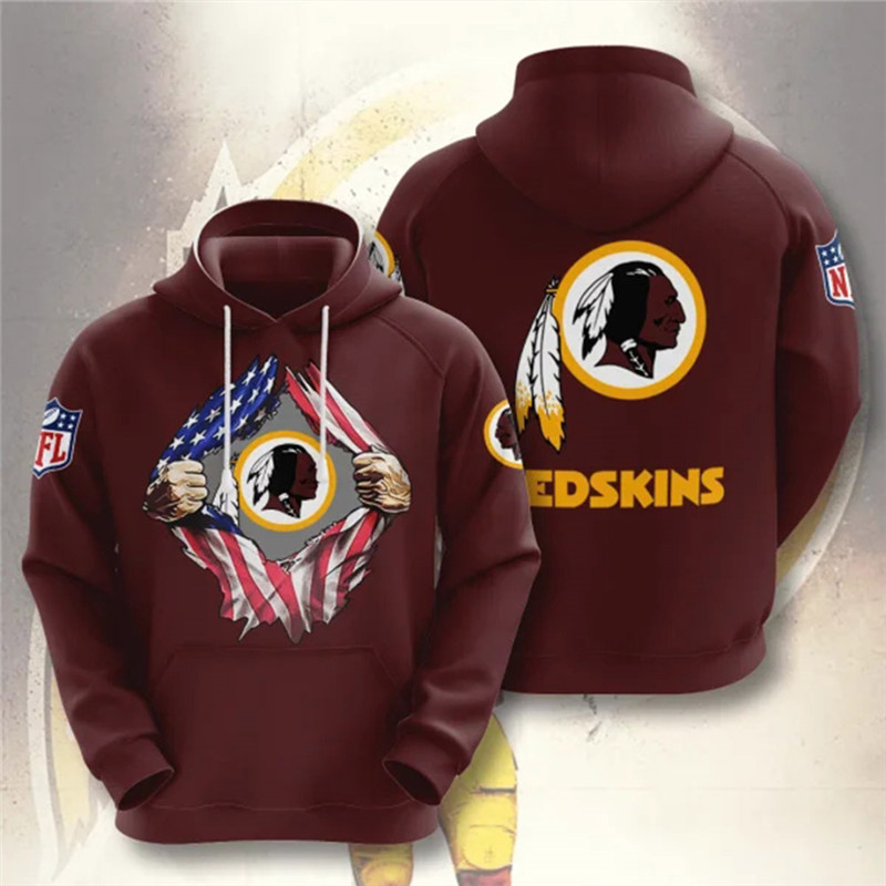 Men's Washington Football Team Red NFL 3D Trending T-Shirt Hoodie Men's Washington Football Team Red NFL 3D Trending T-Shirt Hoodie