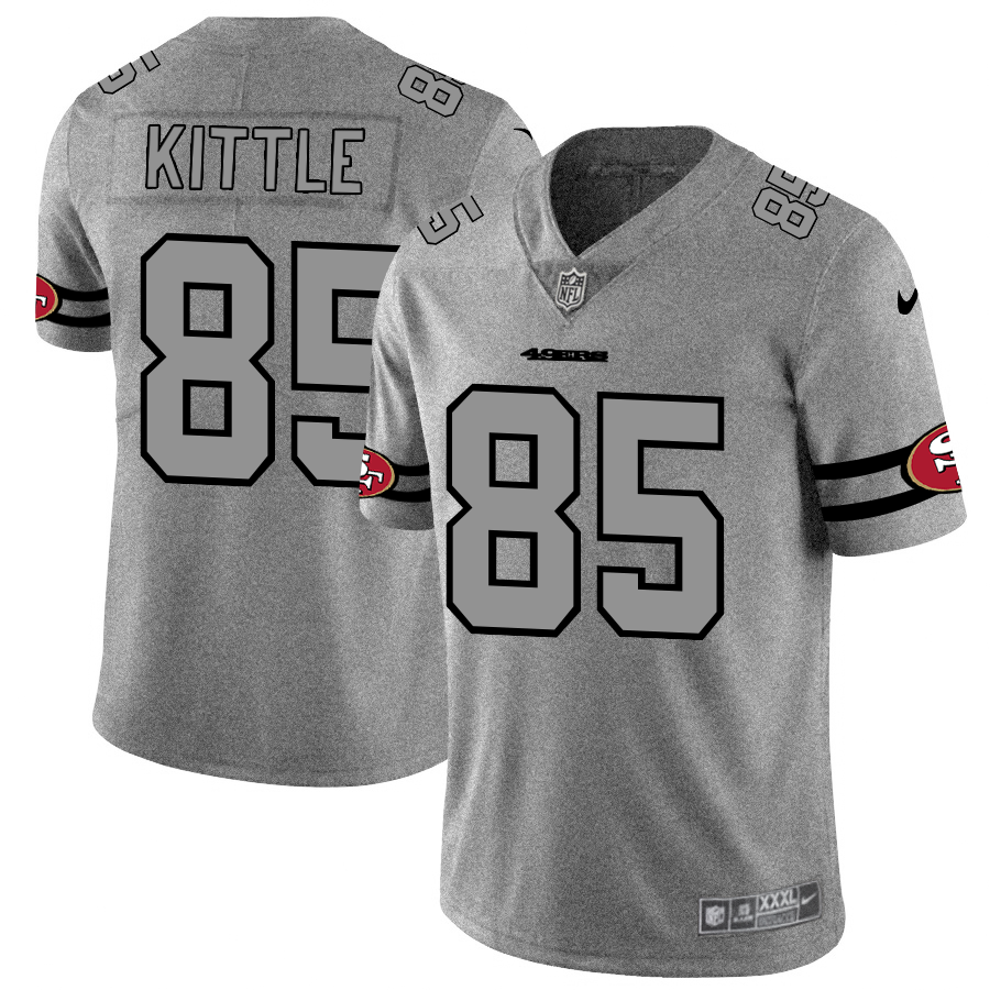 San Francisco 49ers #85 George Kittle Men's Nike Gray Gridiron II Vapor Untouchable Limited NFL Jersey San Francisco 49ers #85 George Kittle Men's Nike Gray Gridiron II Vapor Untouchable Limited NFL Jersey