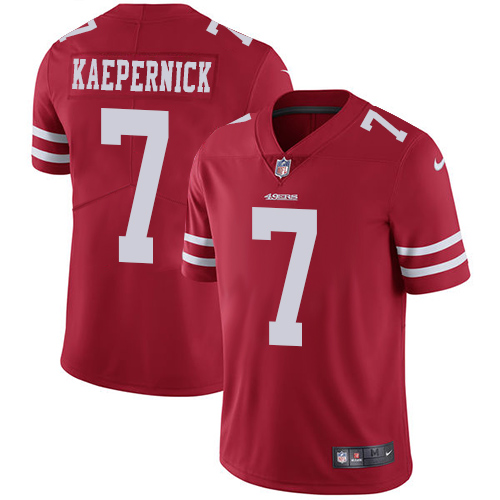 Nike 49ers #7 Colin Kaepernick Red Team Color Men's Stitched NFL Vapor Untouchable Limited Jersey Nike 49ers #7 Colin Kaepernick Red Team Color Men's Stitched NFL Vapor Untouchable Limited Jersey