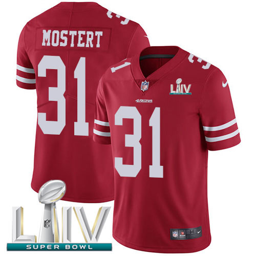 Nike 49ers #31 Raheem Mostert Red Super Bowl LIV 2020 Team Color Men's Stitched NFL Vapor Untouchable Limited Jersey Nike 49ers #31 Raheem Mostert Red Super Bowl LIV 2020 Team Color Men's Stitched NFL Vapor Untouchable Limited Jersey