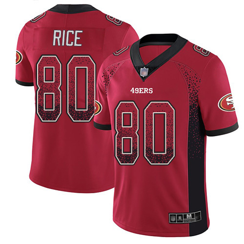Nike 49ers #80 Jerry Rice Red Team Color Men's Stitched NFL Limited Rush Drift Fashion Jersey Nike 49ers #80 Jerry Rice Red Team Color Men's Stitched NFL Limited Rush Drift Fashion Jersey