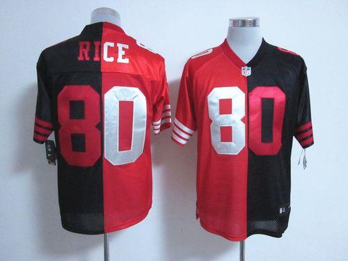 Nike 49ers #80 Jerry Rice Black/Red Men's Stitched NFL Elite Split Jersey Nike 49ers #80 Jerry Rice Black/Red Men's Stitched NFL Elite Split Jersey