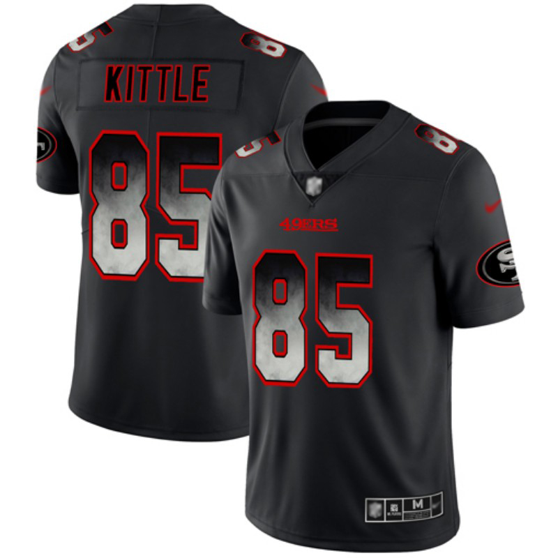Nike 49ers #85 George Kittle Black Men's Stitched NFL Vapor Untouchable Limited Smoke Fashion Jersey Nike 49ers #85 George Kittle Black Men's Stitched NFL Vapor Untouchable Limited Smoke Fashion Jersey