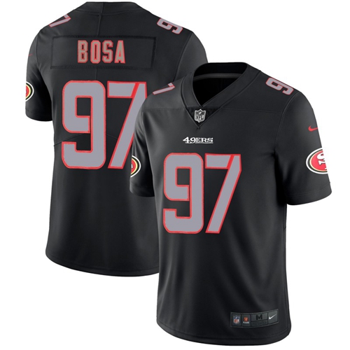 Nike 49ers #97 Nick Bosa Black Men's Stitched NFL Limited Rush Impact Jersey Nike 49ers #97 Nick Bosa Black Men's Stitched NFL Limited Rush Impact Jersey