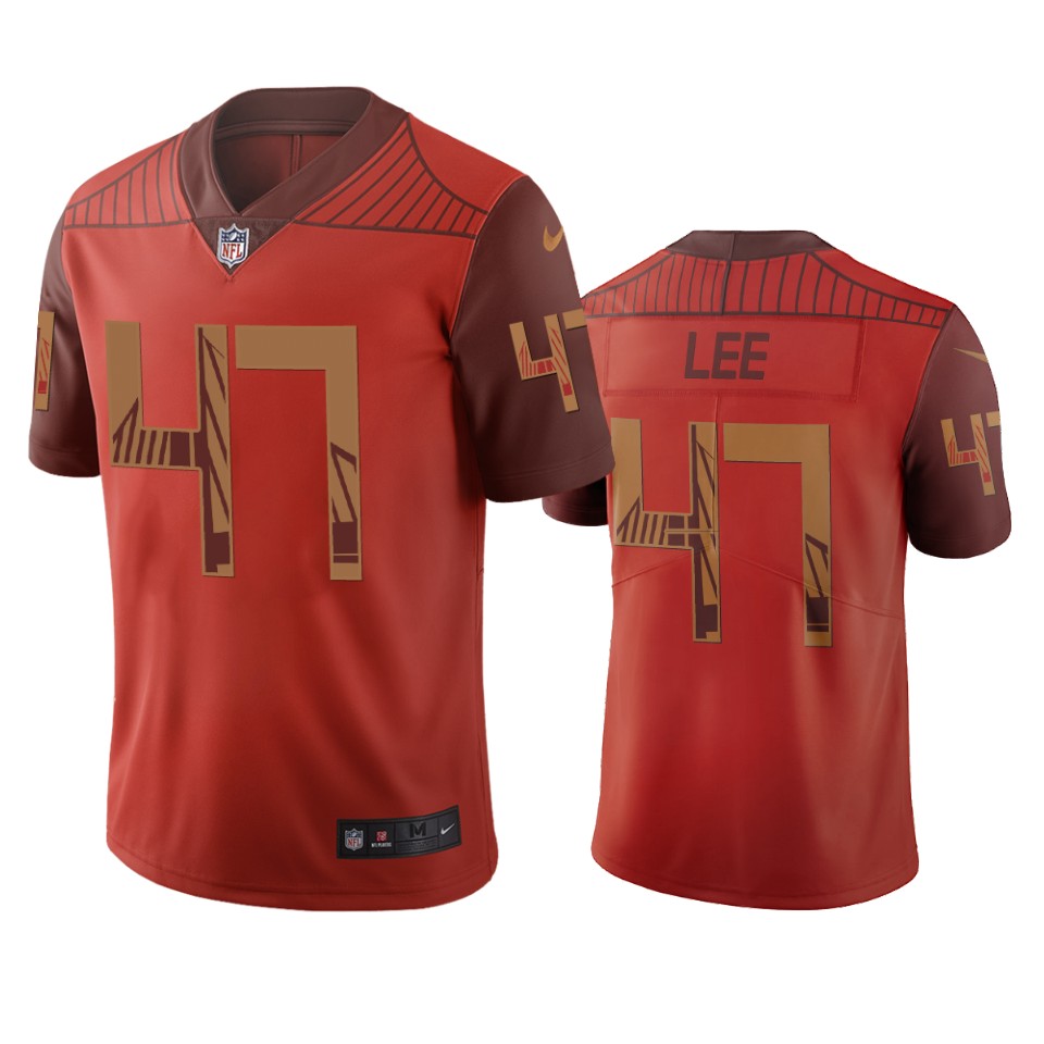 San Francisco 49ers #47 Elijah Lee Orange Vapor Limited City Edition NFL Jersey San Francisco 49ers #47 Elijah Lee Orange Vapor Limited City Edition NFL Jersey