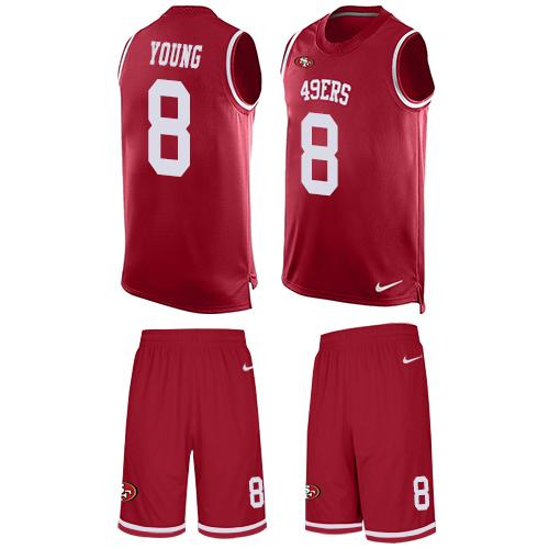 Nike 49ers #8 Steve Young Red Team Color Men's Stitched NFL Limited Tank Top Suit Jersey Nike 49ers #8 Steve Young Red Team Color Men's Stitched NFL Limited Tank Top Suit Jersey