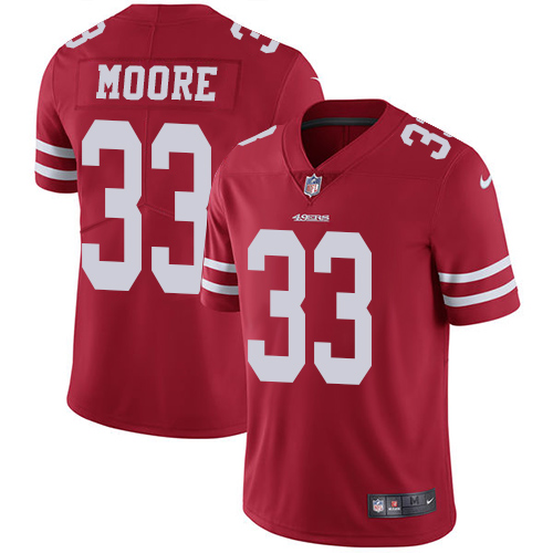 Nike 49ers #33 Tarvarius Moore Red Team Color Men's Stitched NFL Vapor Untouchable Limited Jersey Nike 49ers #33 Tarvarius Moore Red Team Color Men's Stitched NFL Vapor Untouchable Limited Jersey