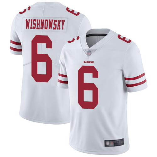 Nike 49ers #6 Mitch Wishnowsky White Men's Stitched NFL Vapor Untouchable Limited Jersey Nike 49ers #6 Mitch Wishnowsky White Men's Stitched NFL Vapor Untouchable Limited Jersey