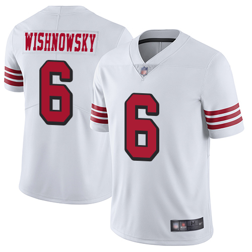 Nike 49ers #6 Mitch Wishnowsky White Rush Men's Stitched NFL Vapor Untouchable Limited Jersey Nike 49ers #6 Mitch Wishnowsky White Rush Men's Stitched NFL Vapor Untouchable Limited Jersey