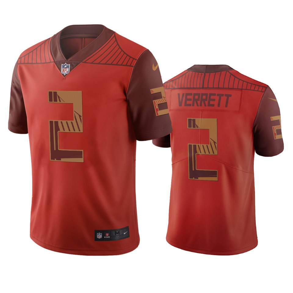 San Francisco 49ers #2 Jason Verrett Orange Vapor Limited City Edition NFL Jersey San Francisco 49ers #2 Jason Verrett Orange Vapor Limited City Edition NFL Jersey