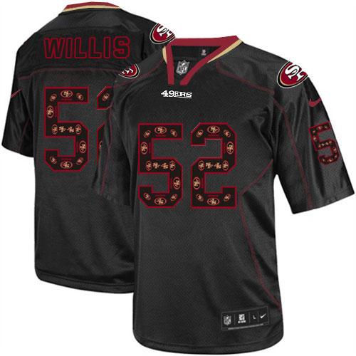 Nike 49ers #52 Patrick Willis New Lights Out Black Men's Stitched NFL Elite Jersey Nike 49ers #52 Patrick Willis New Lights Out Black Men's Stitched NFL Elite Jersey
