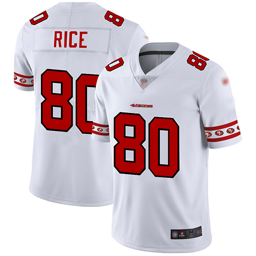 Nike 49ers #80 Jerry Rice White Men's Stitched NFL Limited Team Logo Fashion Jersey Nike 49ers #80 Jerry Rice White Men's Stitched NFL Limited Team Logo Fashion Jersey