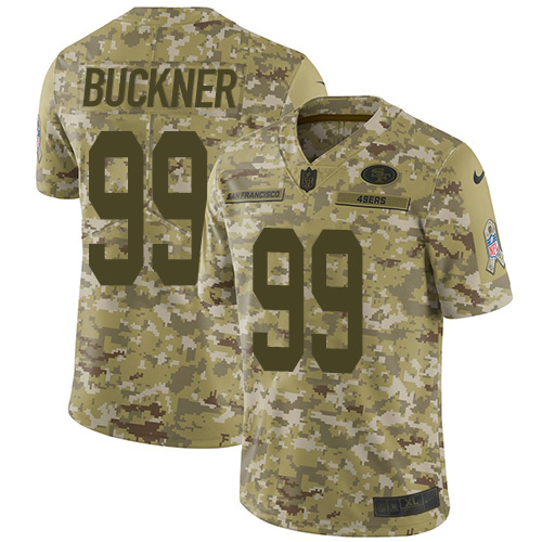 Nike 49ers #99 DeForest Buckner Camo Men's Stitched NFL Limited 2018 Salute To Service Jersey Nike 49ers #99 DeForest Buckner Camo Men's Stitched NFL Limited 2018 Salute To Service Jersey